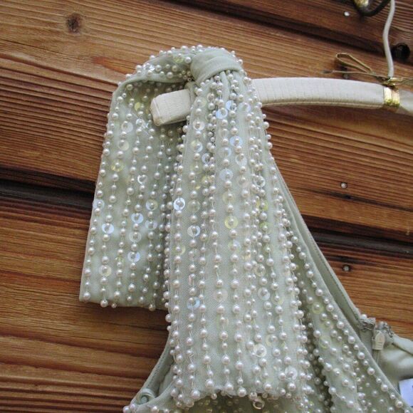 Mac Duggal 93735 Womens Green PEARL EMBELLISHED SOFT TIE ONE SHOULDER GOWN - Picture 9 of 16